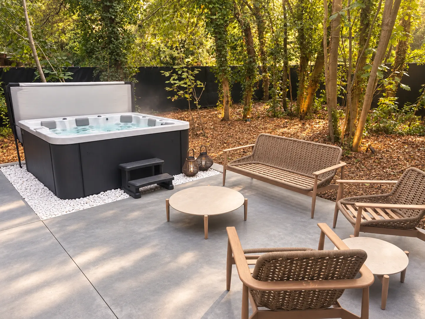 Jacuzzi in de tuin